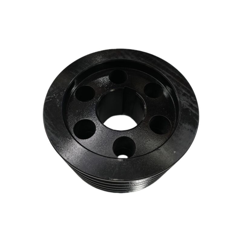 Sweeper Truck Part Cast Iron Black Fan Pulley (Flat Key), Auxiliary Driving Wheel, High-Efficiency Transmission Durable Support Wheel for Fan Shaft