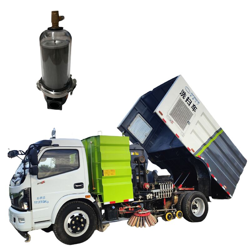 Sweeper-Scrubber & Sanitation Truck Water Filter Assembly, Transparent PC Shell, Stainless Steel Core, Precision Filtration, Leak-Proof, Durable Municipal Vehicle Accessory