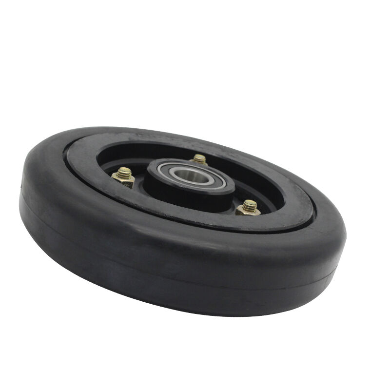 Zoomlion/Sany-Compatible Black Travel Wheel Assembly – Fits Sanitation Truck Suction Nozzles, Sweeper Trucks, Street Sweepers & Suction Nozzle Rubber Wheel Hubs