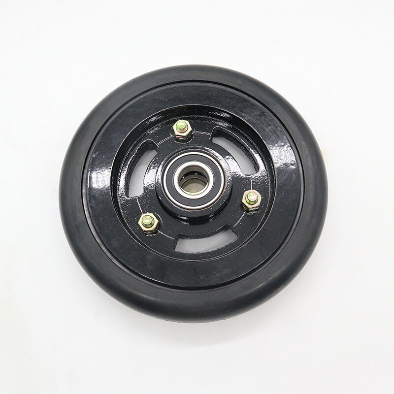 Zoomlion/Sany-Compatible Black Travel Wheel Assembly – Fits Sanitation Truck Suction Nozzles, Sweeper Trucks, Street Sweepers & Suction Nozzle Rubber Wheel Hubs