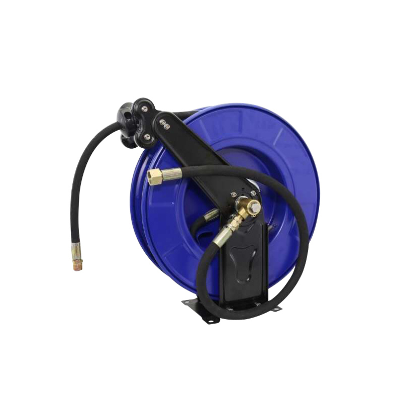 Road Sweeper Washing Reel (with 20m Hose): Blue Housing, Accepts Spray Gun Installation, Cleans Garbage & Dust Within 20-30m