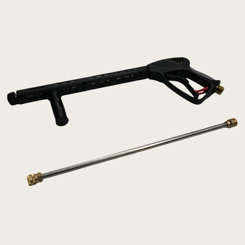 Sweeper Handheld Spray Gun: Rinses rear vehicle dirt, doubles as handheld water gun for car cleaning