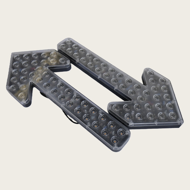 Universal Rear Warning Arrow Light for Sprinkler/Sweeper Trucks: Yellow Light + Pedestrian Alert, Ensures Operation Safety