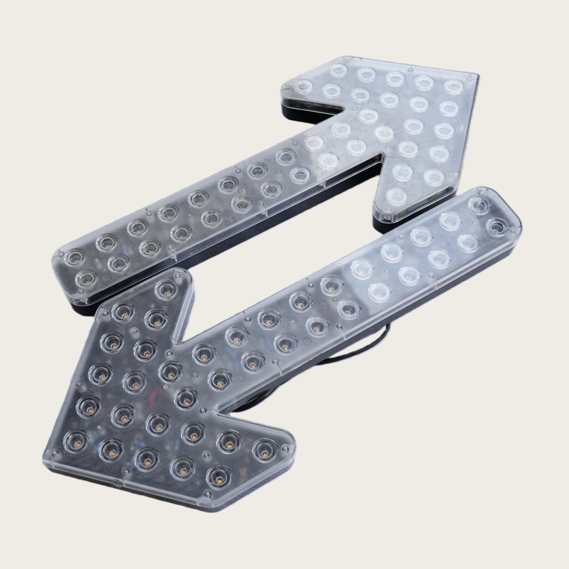 Universal Rear Warning Arrow Light for Sprinkler/Sweeper Trucks: Yellow Light + Pedestrian Alert, Ensures Operation Safety