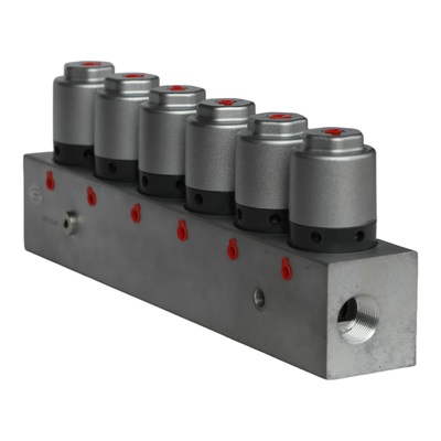 Sweeper Pneumatic Cartridge Valve (6-Bank) - 0.65MPa Pressure, Water Spray Assist